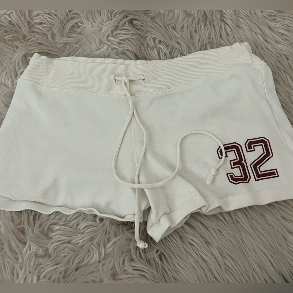 Brandy Melville Cream/white Hottie Short Shorts